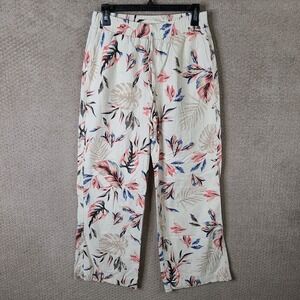 Briggs New York Floral Wide Leg Pants - Cream, Pink, Blue